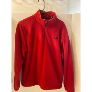 Gap medium 1/4 zipper fleece red unisex‎ pockets rn# 54023 M